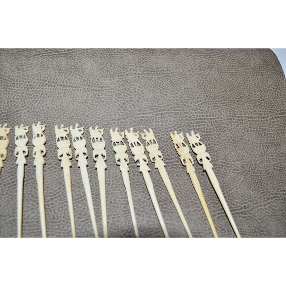 Vtg mixed lot Barware Celluloid plastic Cocktail Picks Appetizer Asian Lattice - Picture 3 of 11